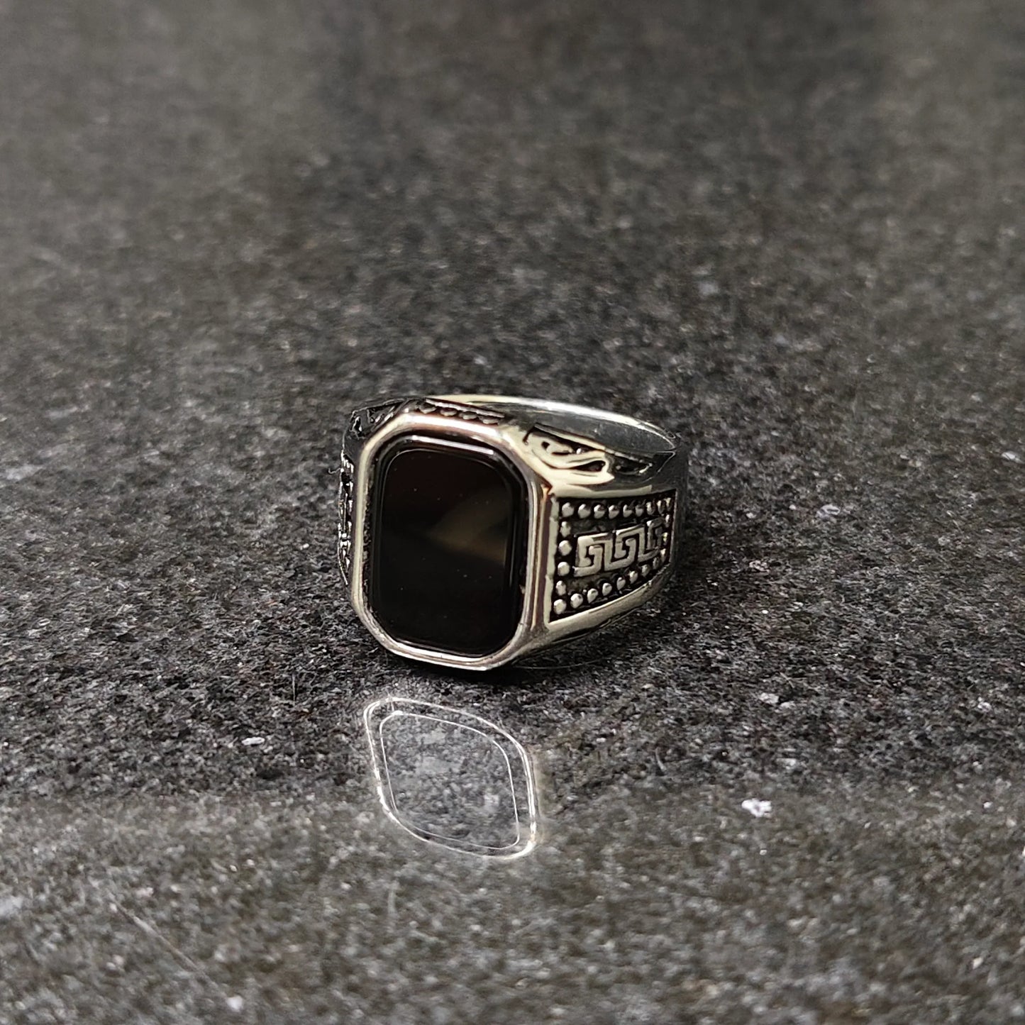 Silver Medusa Pattern Ring