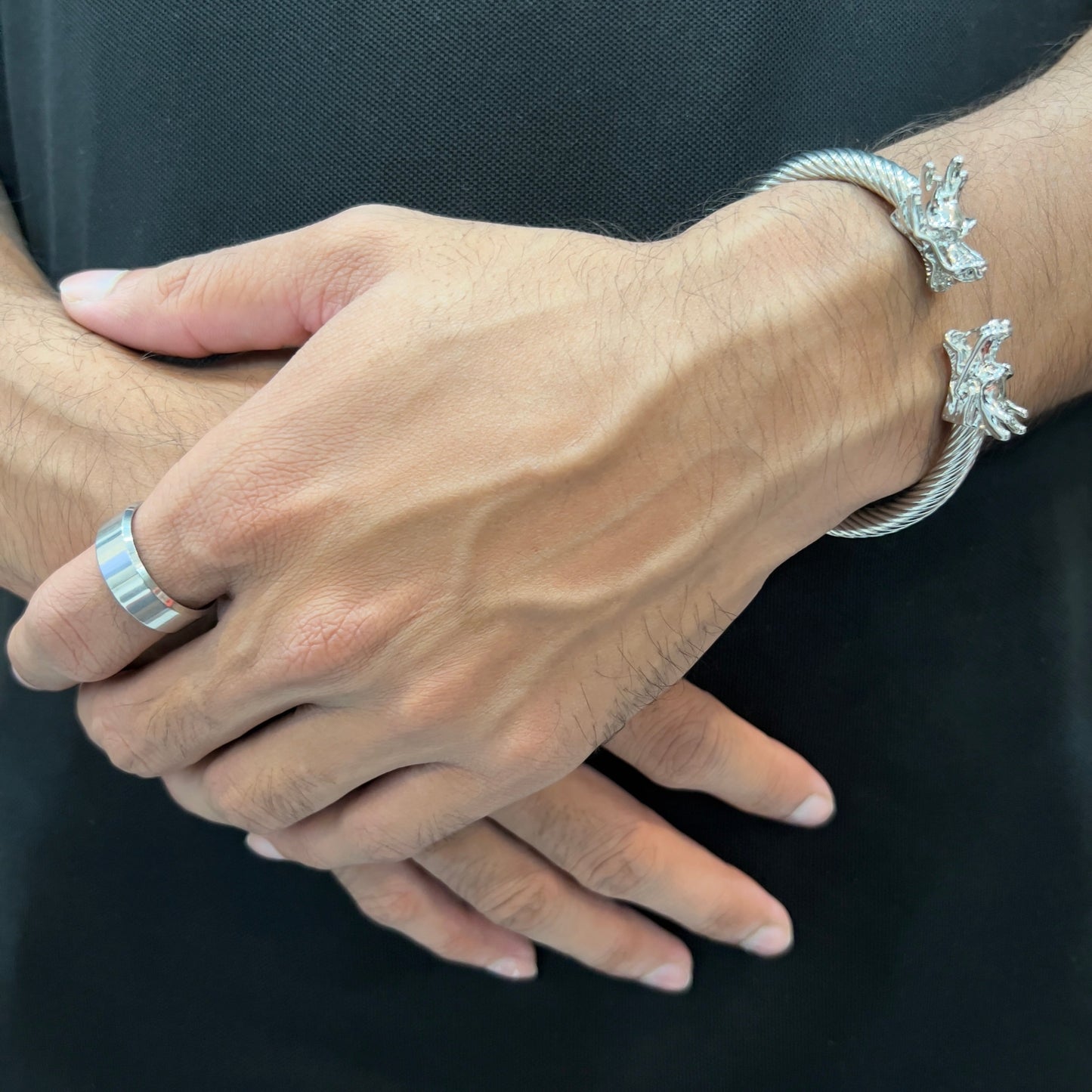 Dragon Silver Steel Bracelet for Men