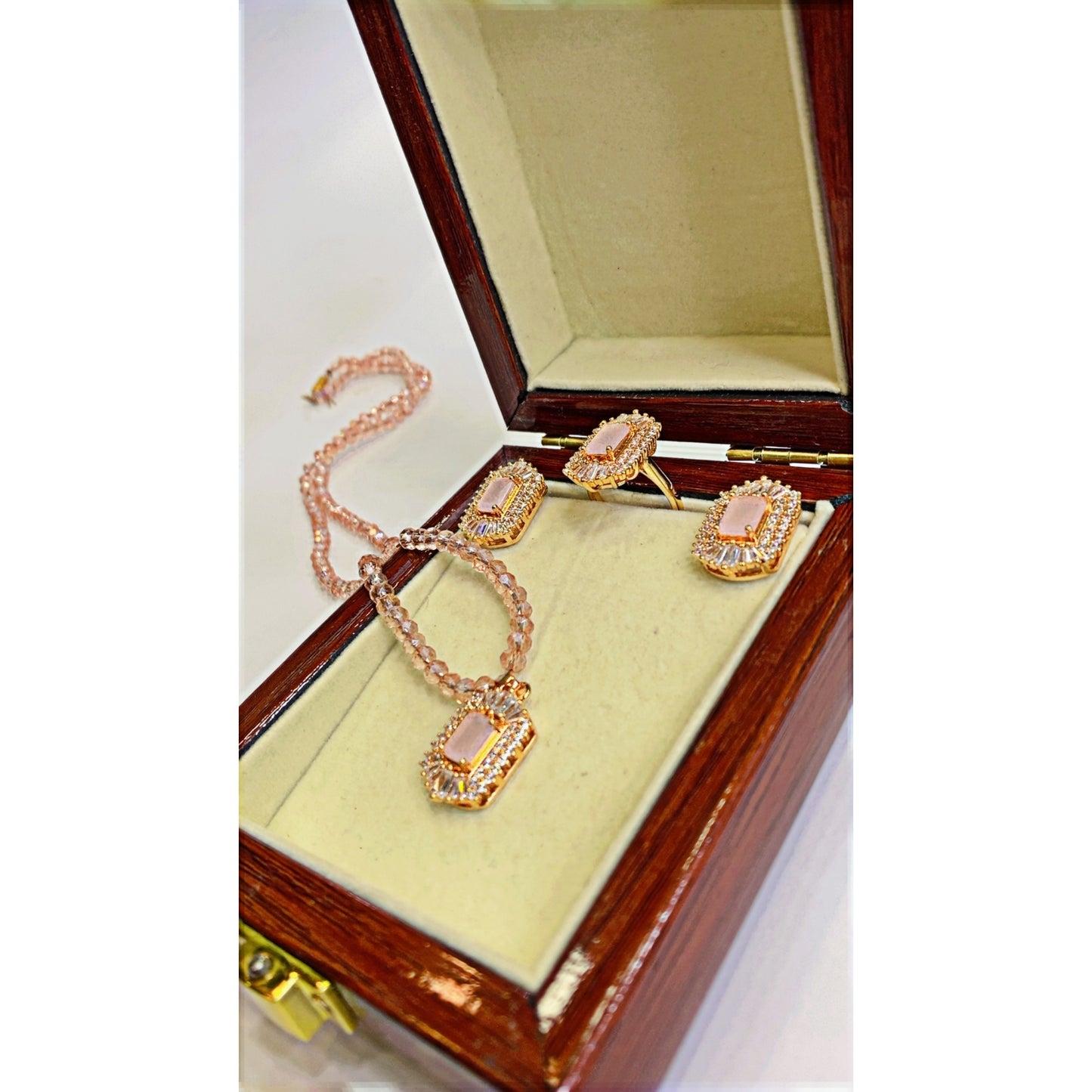 pink gems mala set