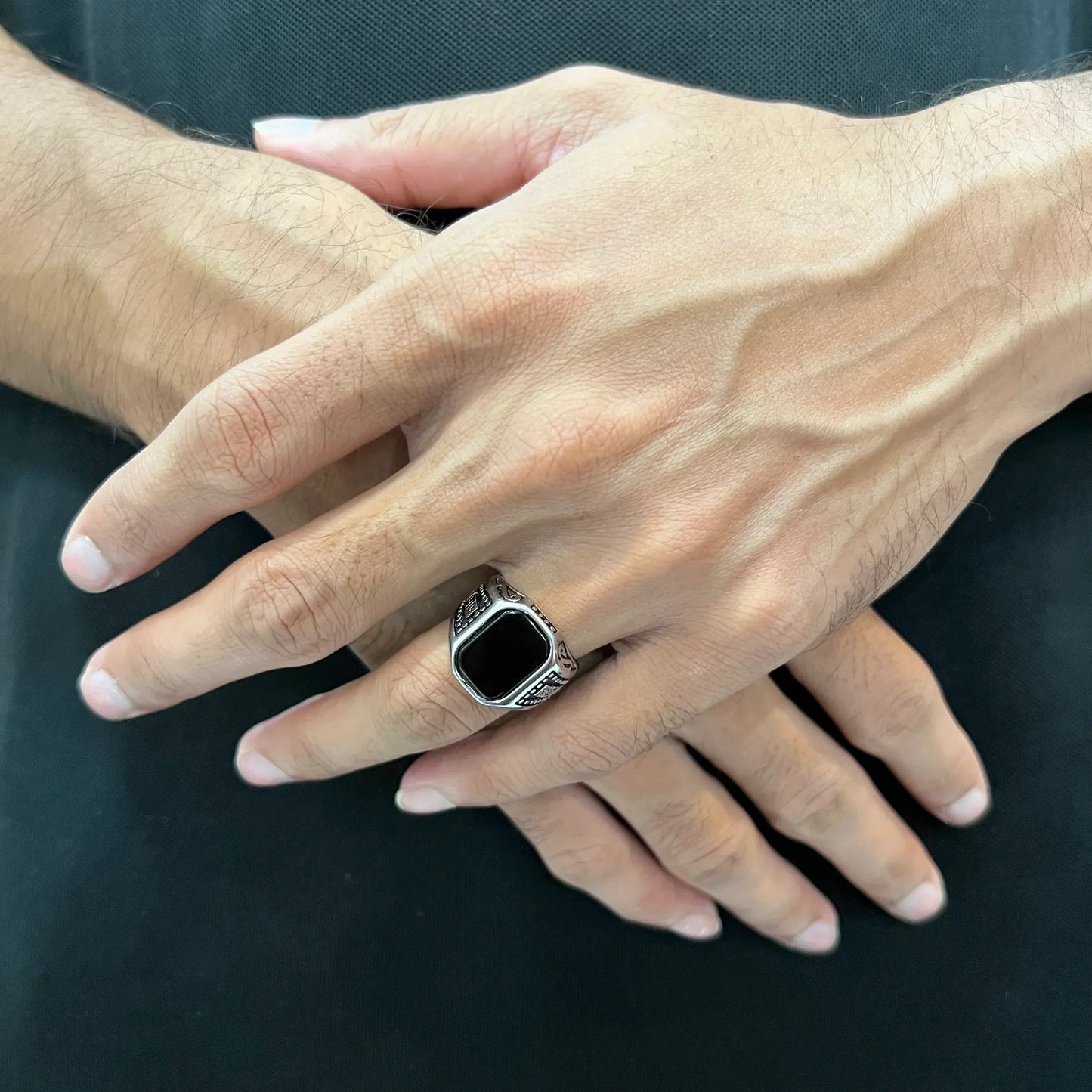 Silver Medusa Pattern Ring